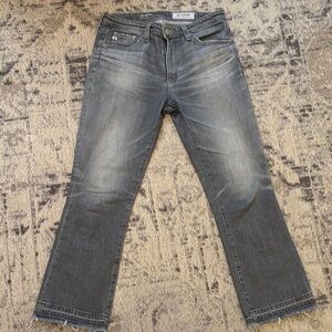 AG Adriano Goldschmied Women's Washed Gray Cropped Jeans